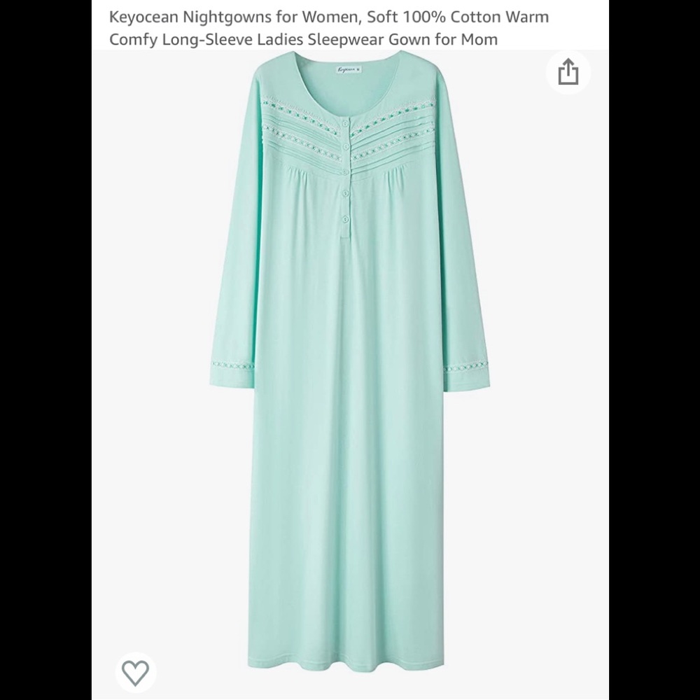Womens 100% cotton flannel nightgown.  New in package